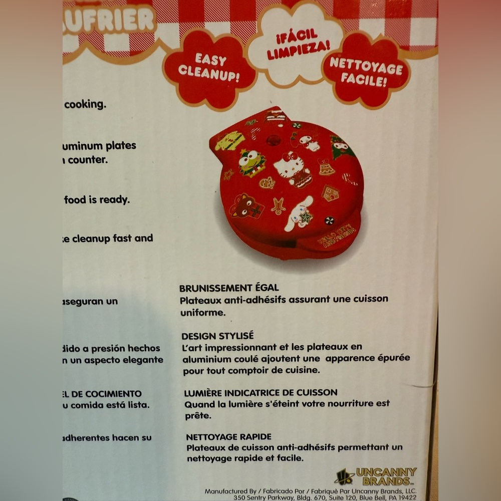 NIB Hello Kitty Red Waffle Maker - Picture 3 of 3